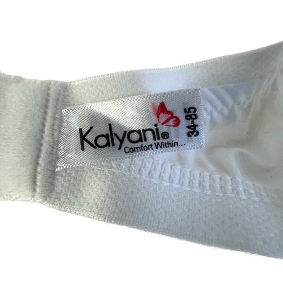 Bra Kalyani Damini 34B White Cotton Lace Wireless Full Coverage - Picture 5 of 8